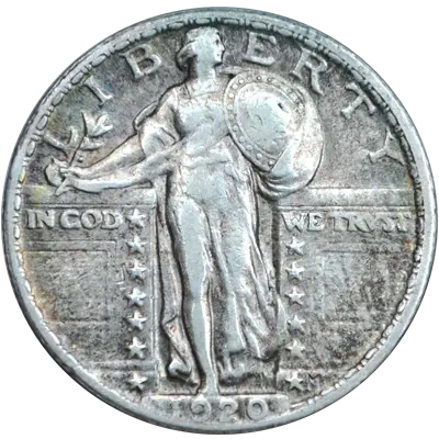 us standing Liberty quarter coin